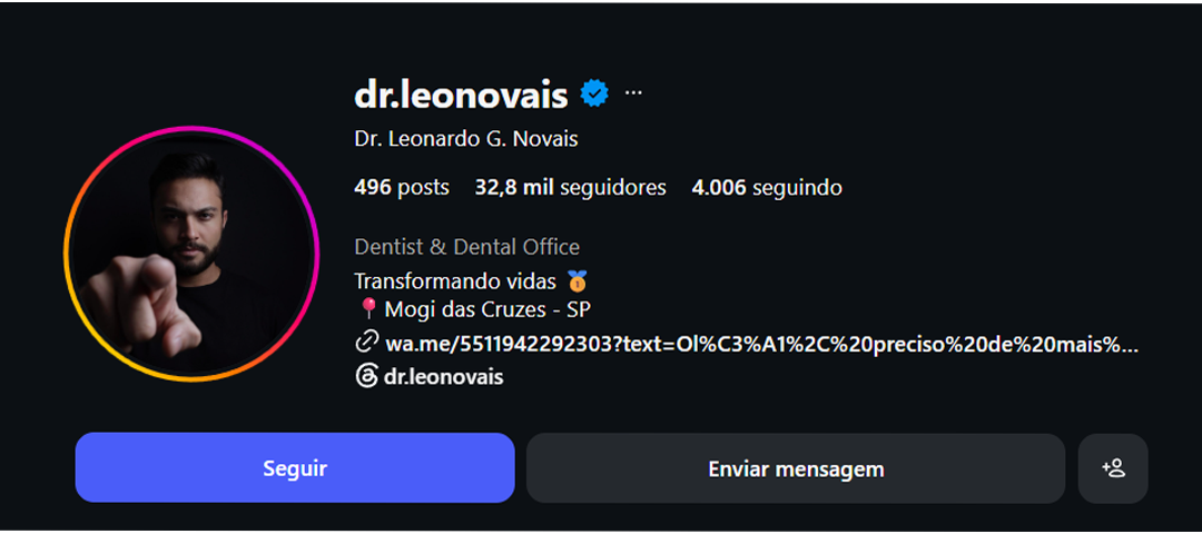 Perfil @dr.leonovais no Instagram